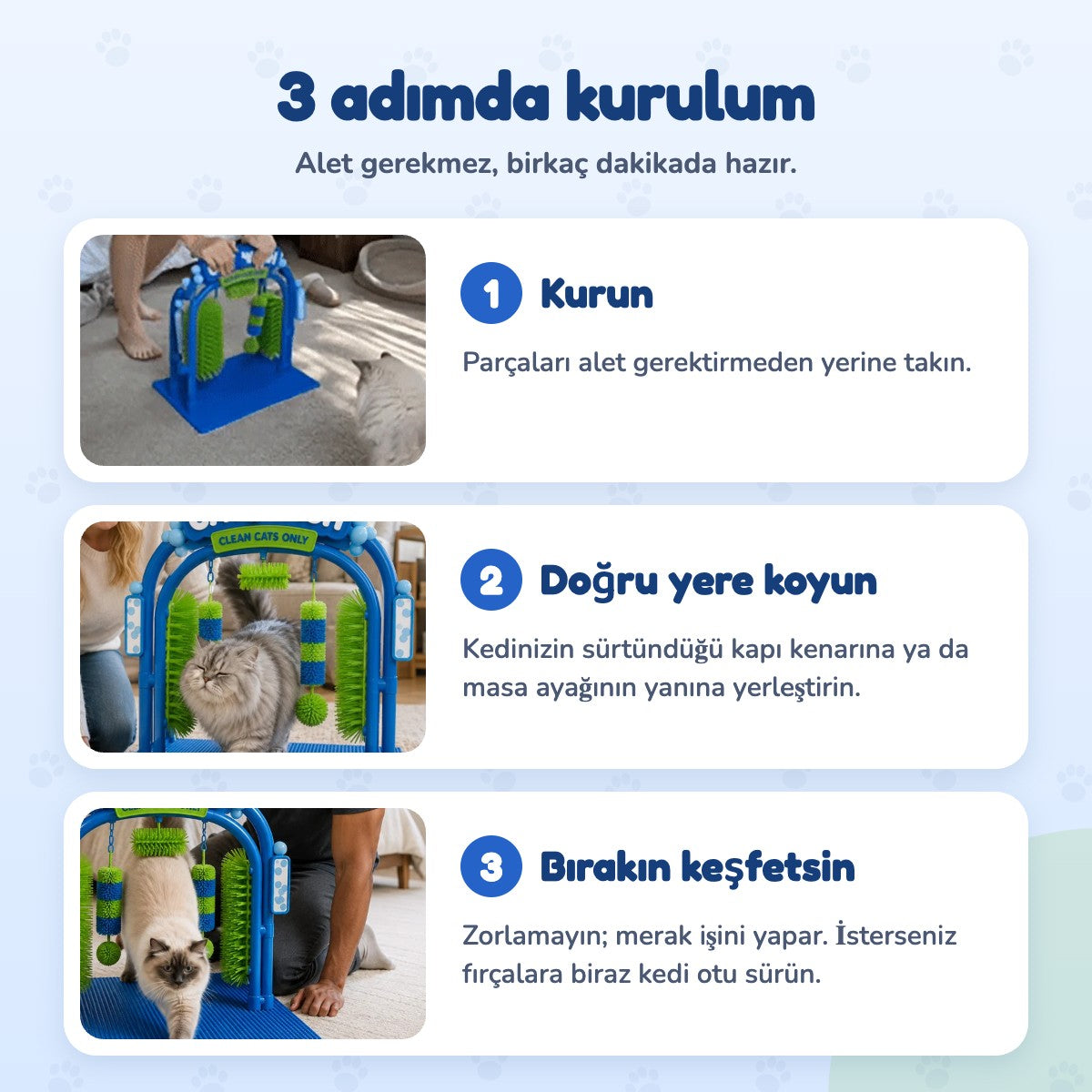 meowsh™ Cat Wash – Kedi Kendi Kendine Tımar ve Tüy Toplama İstasyonu