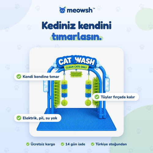 meowsh™ Cat Wash – Kedi Kendi Kendine Tımar ve Tüy Toplama İstasyonu