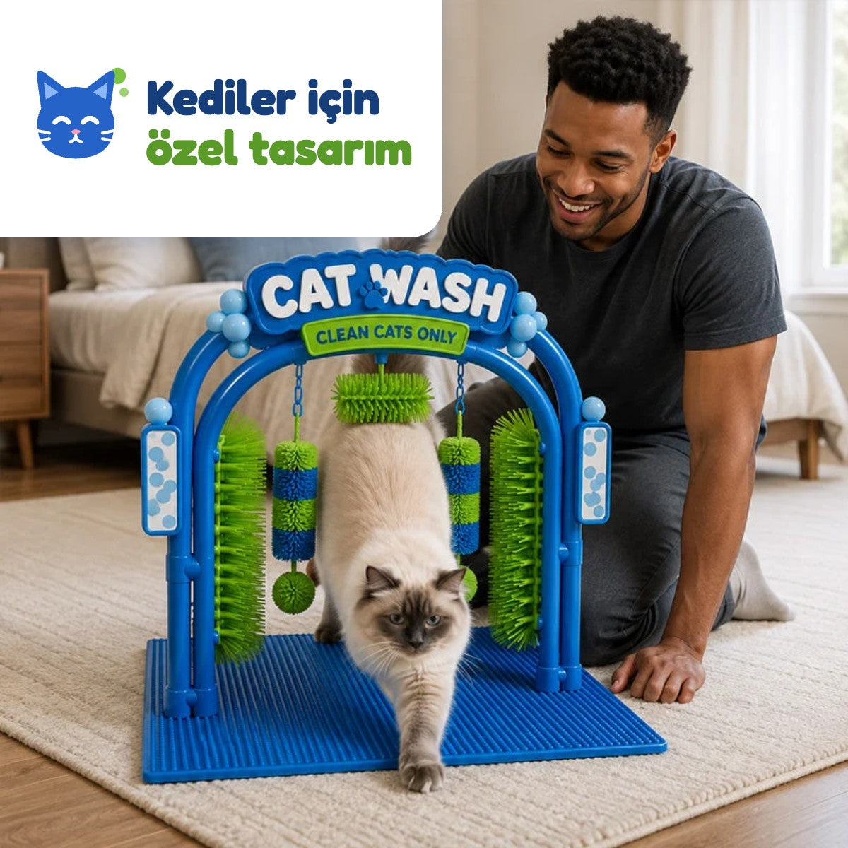 meowsh™ Cat Wash – Kedi Kendi Kendine Tımar ve Tüy Toplama İstasyonu